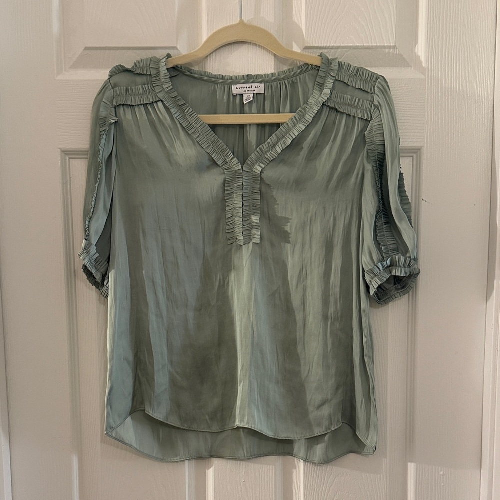 Anthropologie Sage Blouse with Ruffle Details